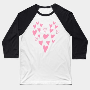 Pink Hearts Baseball T-Shirt